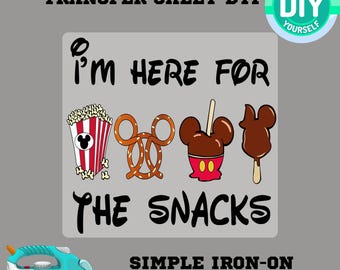 I'm Just Here for the Snacks DTF Transfer,Disney mickey Snack Ready to Apply for Heat Press, DTF Prints, Shirt Transfer Epcot DTf,