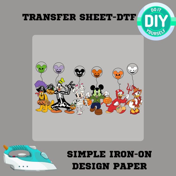 Halloween Disney dtf , mickey halloween 2025 dtf, iron on , ready to press