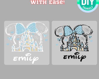 Disney minnie DTF Transfer, Minnie Bow Ready To Press, Custom Name Princess Design, DIY Heat Press Shirt,