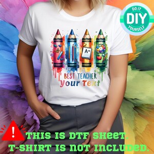 Custom Teacher DTF Transfers, Customized Name DTF Print, High Quality, Heat Transfer, Iron On TransferPersonalized Teacher Ready To Press,