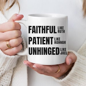 Divertida taza de café con temática bíblica sobre la feminidad, té Jael, taza religiosa para mujeres, regalo del ministerio de las Escrituras cristianas para teólogas y antifeministas.