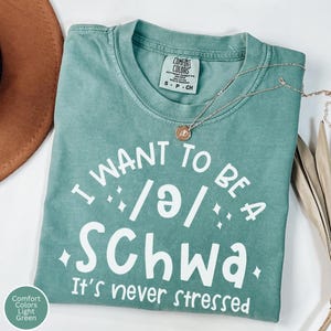 Komfortfarben Schwa-Shirt für Lehrer, Leselehrer-Geschenk, Schwa-T-Shirt, Linguistisches T-Shirt, Erzieher-Shirt, Legasthenie-T-Shirt, Alphabetisierungs-Tutor-T-Shirt