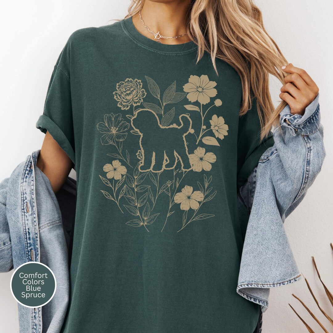 Goldendoodle Mom Comfort Colors Shirt, Boho Floral Doodle Mama Tshirt ...