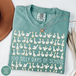 Dummer 100 Tage Schule Gänse Comfort Farben Shirt, 100 Tage Tshirt, 100 Tag, 100 Tage Schule Mädchen Junge 100
