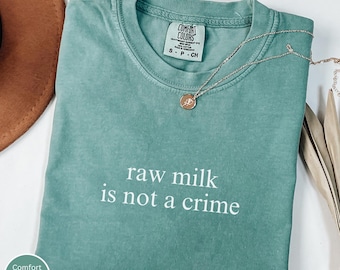 Camiseta divertida de leche cruda, camiseta de colores cómodos, camisetas MAHA, regalos crujientes para mamás, por un Estados Unidos saludable de nuevo, Trump Kennedy, productores lecheros locales
