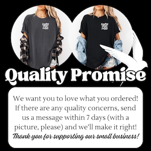 May include: Two t-shirts, one charcoal and one black, each with the text "Everything Hurts I'm Fine" embroidered on the chest. The image includes a "Quality Promise" graphic with text about customer satisfaction.