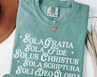 Comfort kleuren Soli Deo Gloria theologie zaken seminarie afstudeercadeau voor haar vrouwen religieus shirt christelijk schrift shirt theoloog