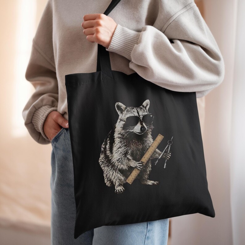 Funny Math Teacher Shirt, Raccoon Algebra Geometry Calculus Comfort Colors Tshirt, High School Math Teach Humor, Math Team Shirts Black Tote