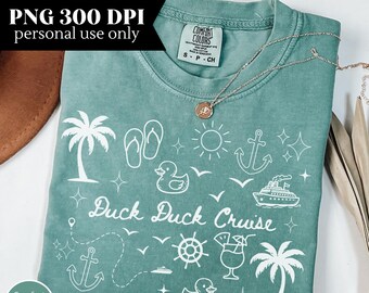 Duck, Duck, Cruise Doodle PNG 300 DPI