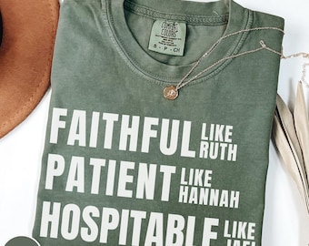 Funny Biblical Womanhood T-Shirt for Her Women Religious Shirt Christian Scripture Shirt Womens Ministry Gift Jael Theologian Anti-feminist