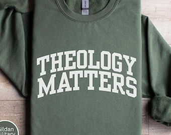 Comfort kleuren theologie is belangrijk, seminarie afstudeercadeau voor haar, vrouwen religieus shirt, christelijk schrift shirt theoloog antifeministisch
