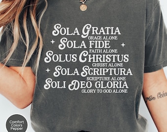 Comfort kleuren Soli Deo Gloria theologie zaken seminarie afstudeercadeau voor haar vrouwen religieus shirt christelijk schrift shirt theoloog