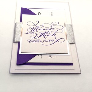 Letterpress Wedding Calligraphy Invitation on Duplex  Love No. 10 &quot;Avondale&quot;