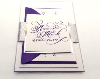 Letterpress Wedding Calligraphy Invitation on Duplex  Love No. 10 "Avondale"