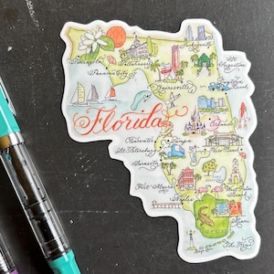 Sticker kaart staat Florida - waterdicht