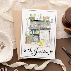 Banc d'empotage Le Jardin -- Carte unique, lot de 4 et coffret de luxe de 10