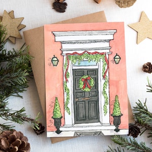 Verzierte Weihnachtskarten in Aquarelloptik auf hochwertigem Baumwollkarton Einzeln oder als Sammelpackung