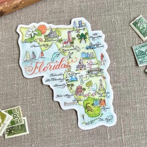 Florida State Map Sticker - Waterproof