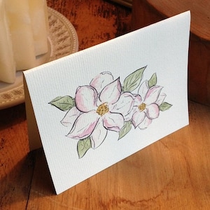 Aquarell leere Magnolienblumenkarte - Einzelkarte, 4er-Set und 10er Luxus-Box-Set