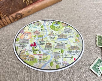 Rome, Italy Map Sticker - Waterproof - Rome gift