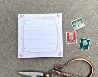 Pink Scallop Watercolor 50 Sheet Notepads - 1 Size - Whimsical Handpainted Stationery
