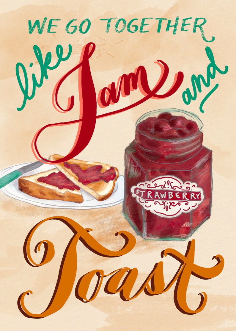 Jam and Toast Digital Love or Valentines Day Card image 2