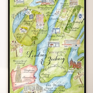 New York City Hochzeitskarte Größe Medium Individuell und handbemalt