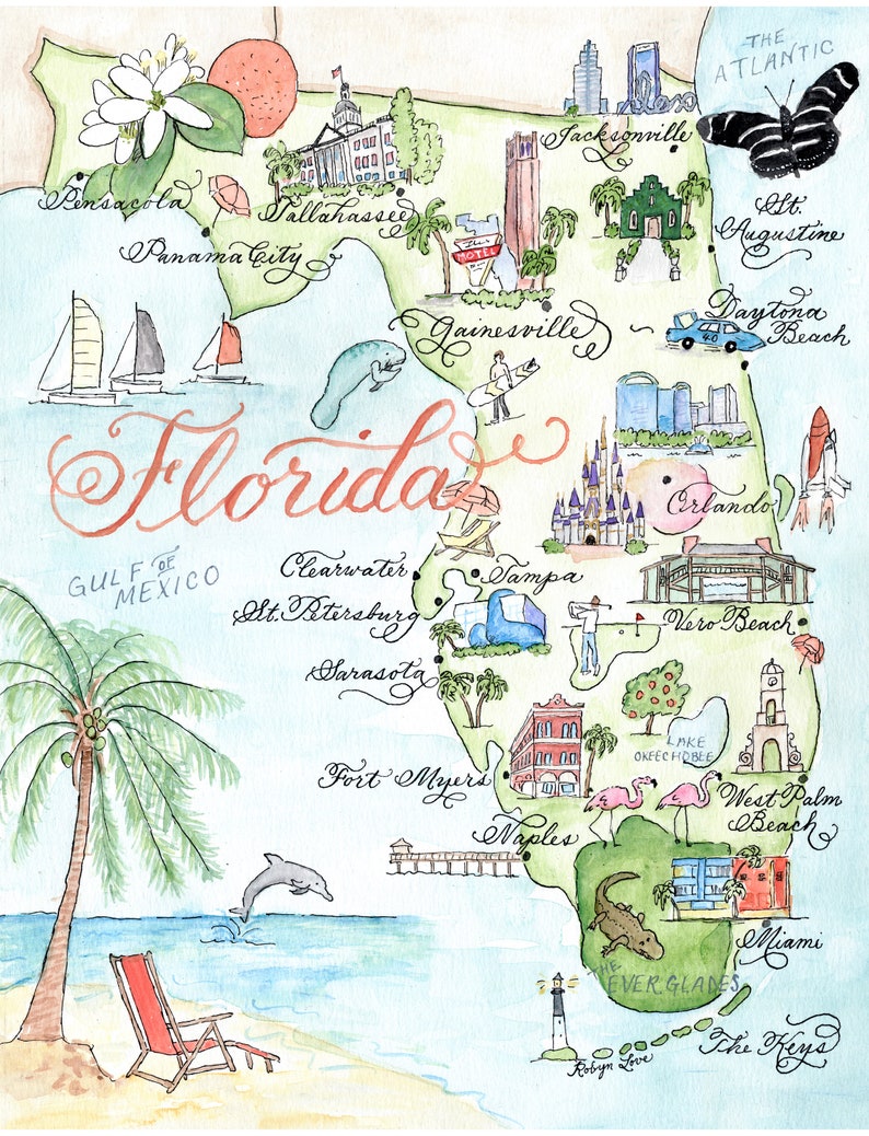 Watercolor Map Prints Personalization image 2