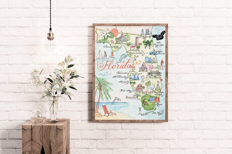 Watercolor Map Prints Personalization image 1