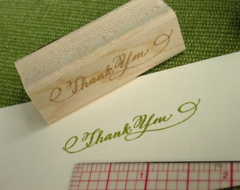 CLEARANCE Thank You Calligraphy Stamp for card making and Scrapbooking - Small