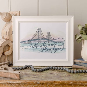 Mackinac Bridge wall art print for framing, Michigan