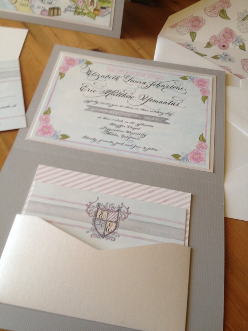 Map Wedding Invitation Love No. 7 combe Magna  Etsy