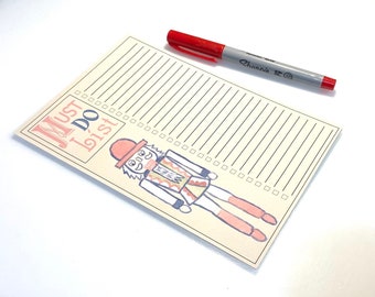 Retro Nutcracker To Do List Notepad Note sheets for December - 8pack with paperclip