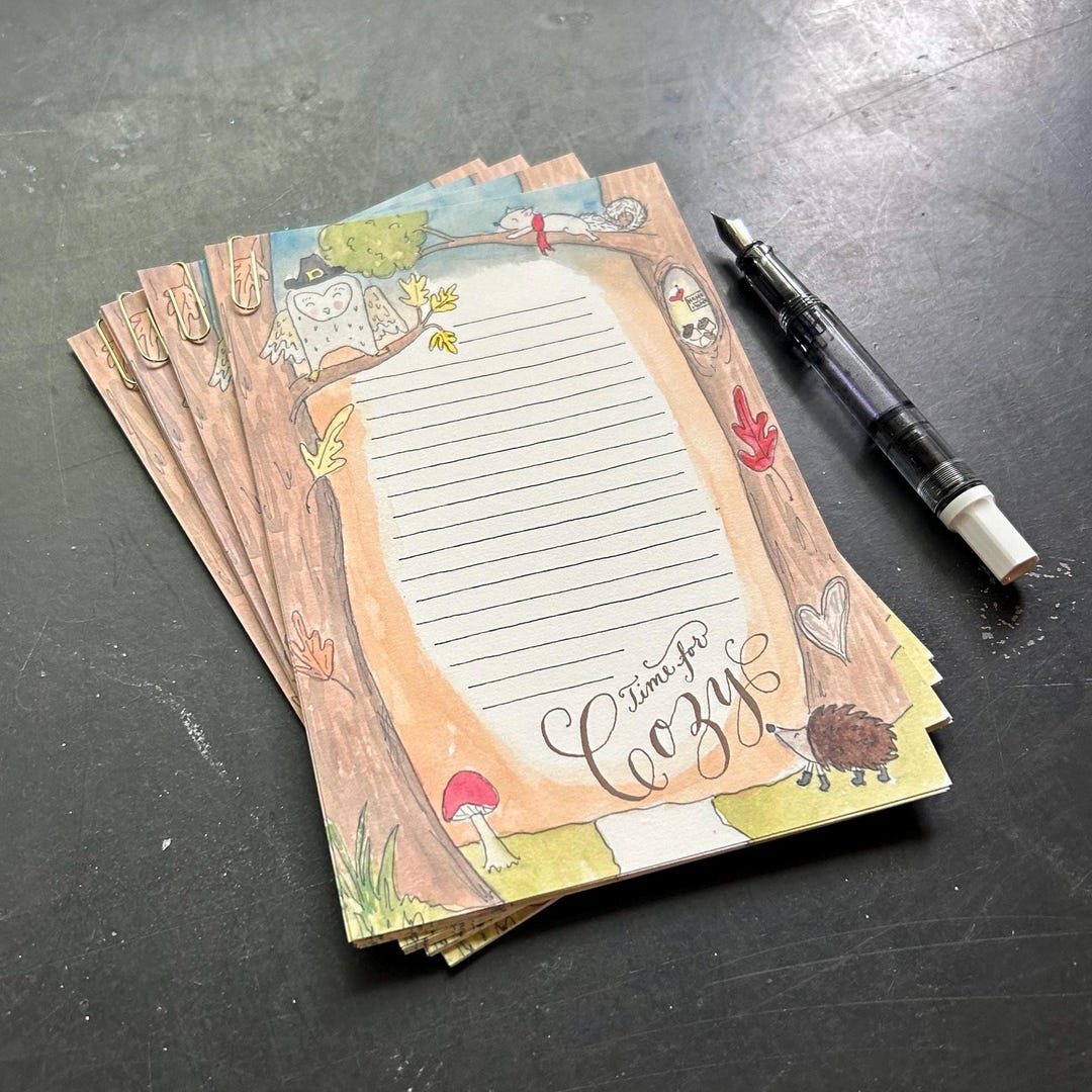 Fall Woodland Notepad Note Sheets - 16 Sheets With Paperclip or 50 ...