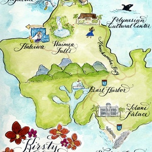 Santa Barbara, California Watercolor Wedding Map DIY, print at home or order prints image 8