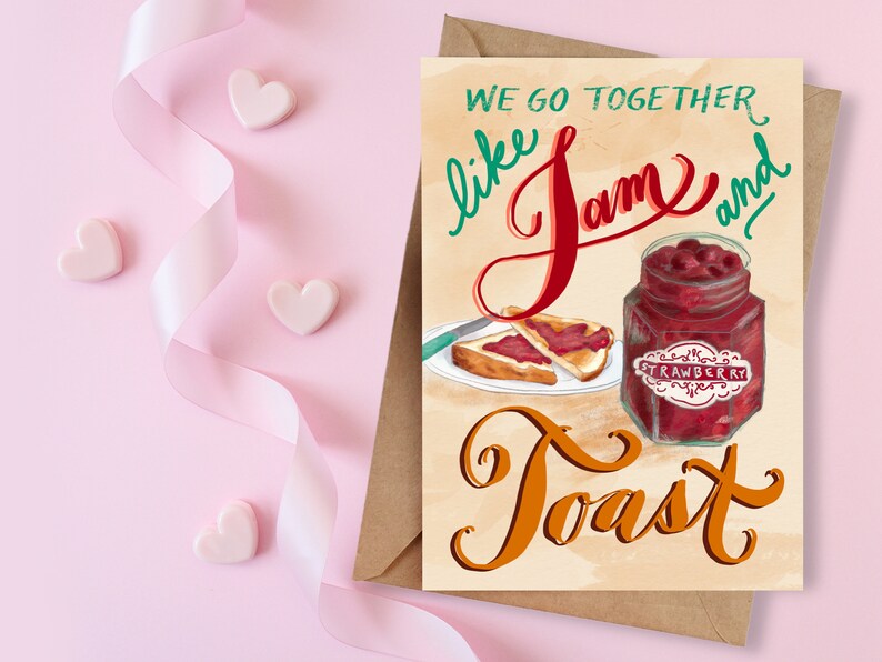 Jam and Toast Digital Love or Valentines Day Card image 1