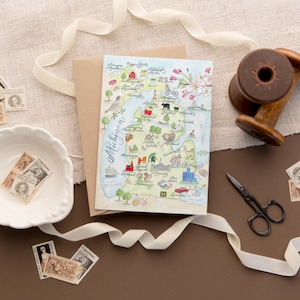 Carte du Michigan - Récemment mise à jour - Une seule carte, lot de 4 et coffret de luxe de 10 image 2