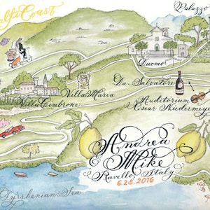 Hochzeitskarte, handgemaltes Aquarell von Robyn Love Amalfiküste Italien