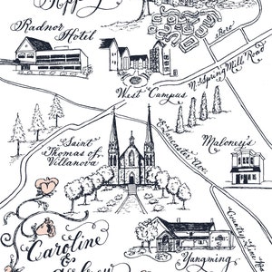 Kalligraphie Schwarz-Weiß Hochzeitskarte mit kolorierten Highlights oder Schattierung