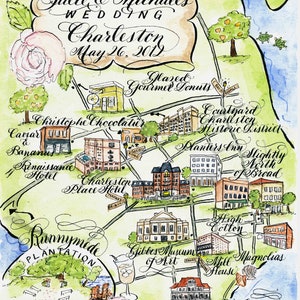 Charleston Watercolor Wedding Map DIY, Print at Home or Order Prints - Etsy