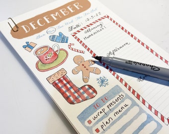 December Christmas Favorite Things Daily Planner sheets - 7pack with paperclip - Not dated - Including to do list