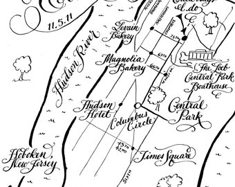 Calligraphy Wedding Maps for Weddings and special events Black and white design