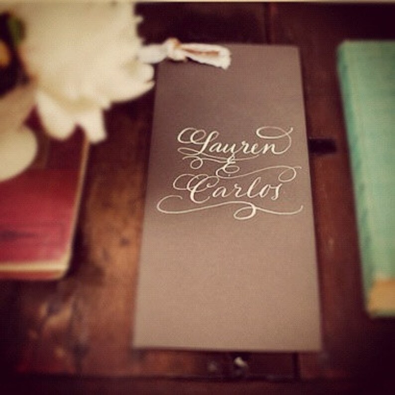 Vintage Glam Calligraphy Wedding Program Love No 22 Handmade Etsy