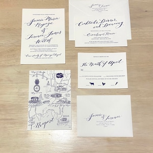 Letterpress Wedding Calligraphy Invitation Love No. 037