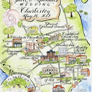 California Watercolor Wedding Map, Save the Date, Anniversary Gift image 6