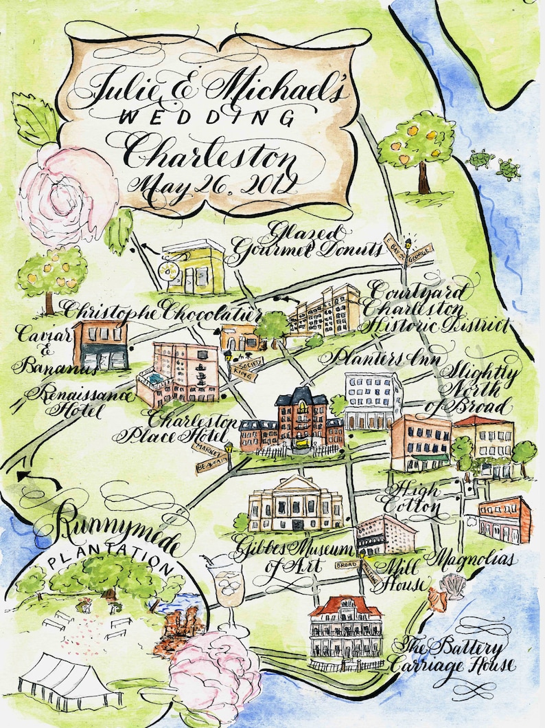 California Watercolor Wedding Map, Save the Date, Anniversary Gift image 6