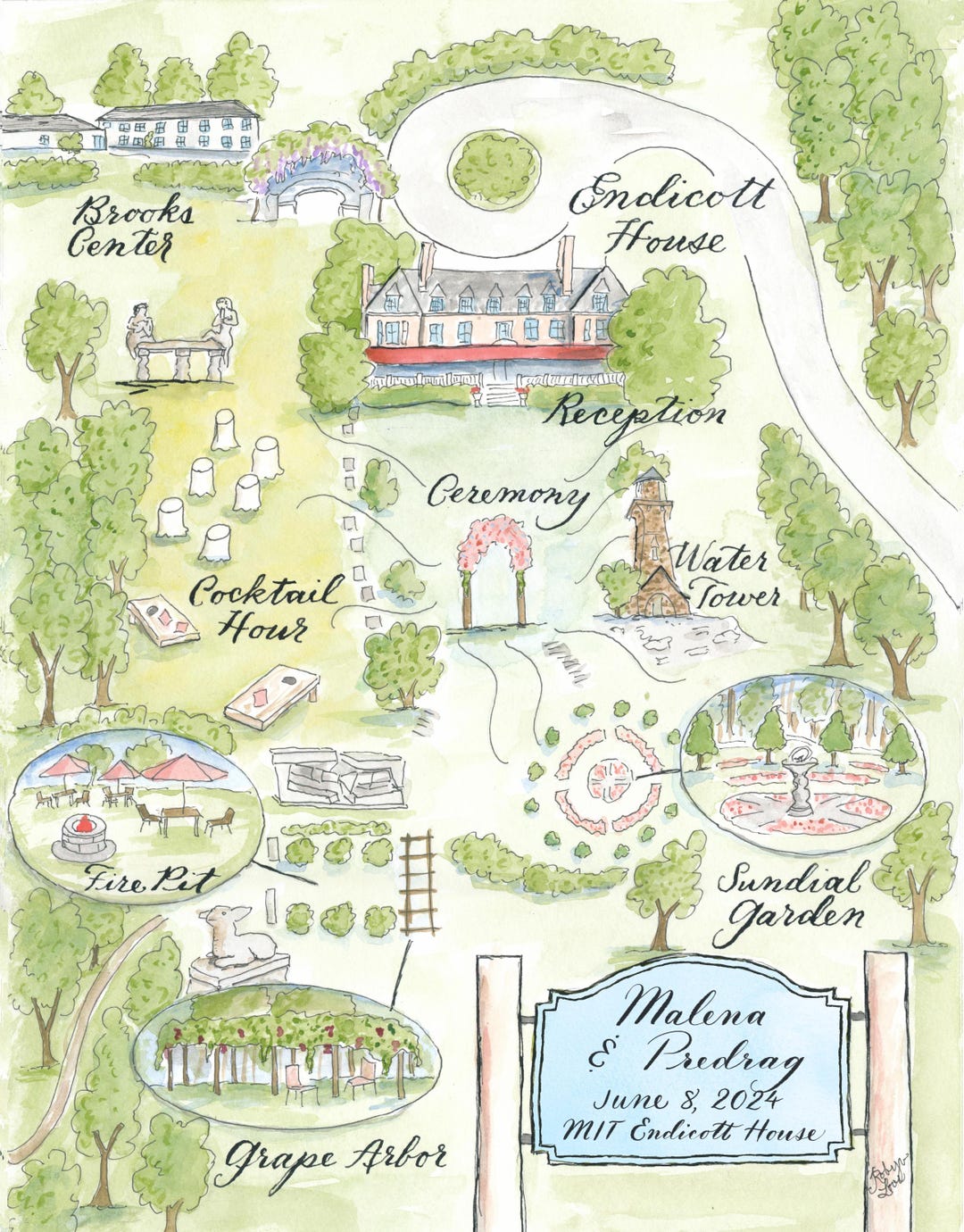 Wedding Venue Watercolor Wedding Map Invitations DIY, Print at Home or ...