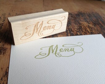 CLEARANCE Calligraphy Menu Stamp - Handwritten for weddings and crafting