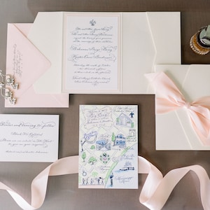 Hochzeitseinladung mit Hand Kalligraphie im Pocketfold rosa Eleganz Love Nr. 45838