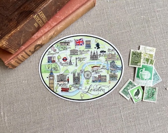 London England Map Sticker - Waterproof - UK gift